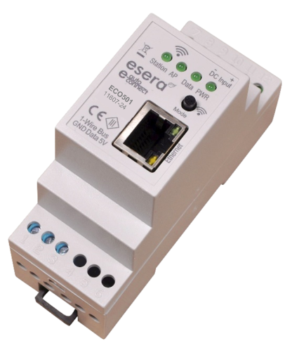 ECO 501 Pro,  Industrial Sensor Gateway, Modbus/TCP, MQTT, 1-Wire Interface, Auto-E-Connect