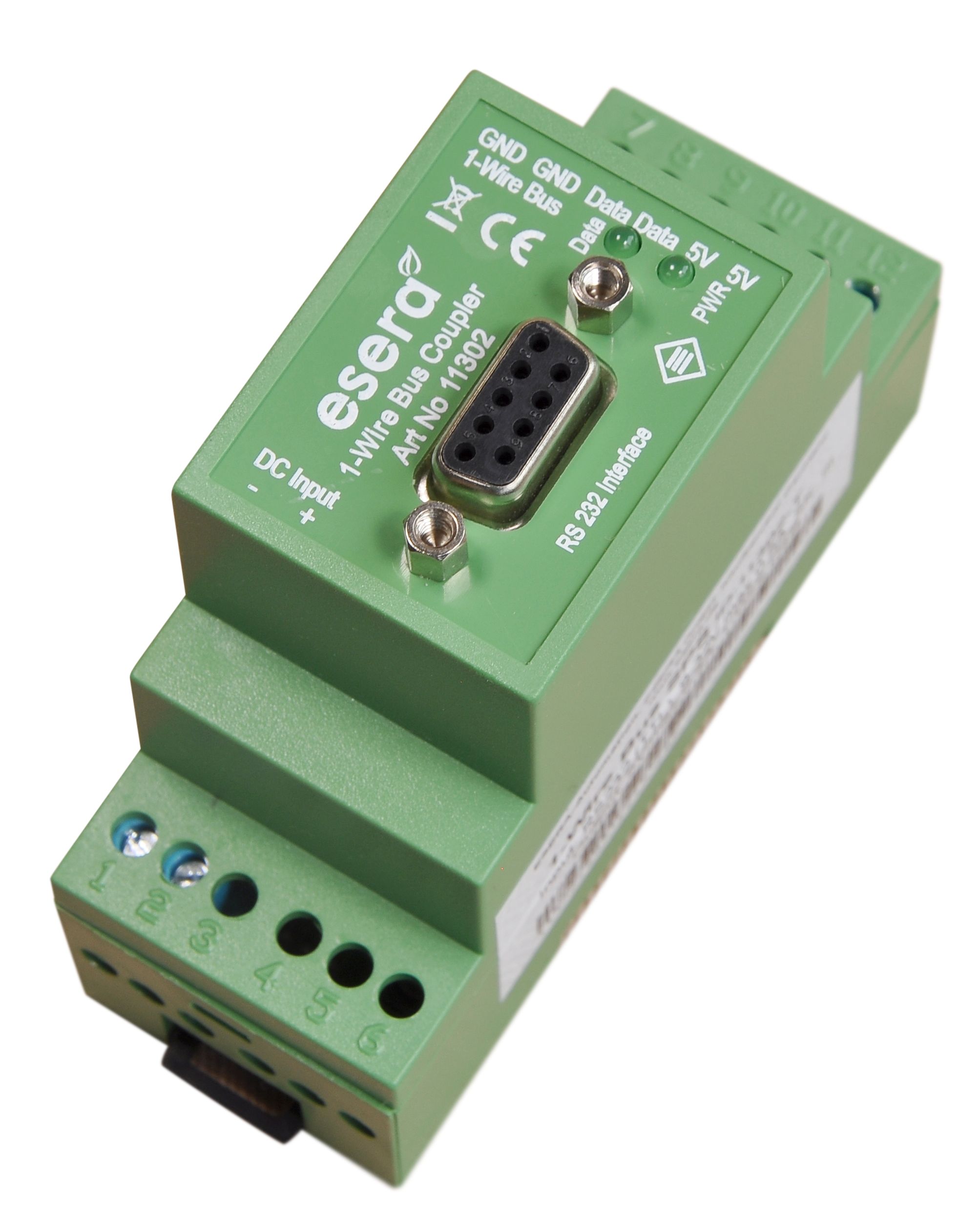 1-Wire bus coupler with RS232 (TTL 5V), industrial version, galvanic isolation