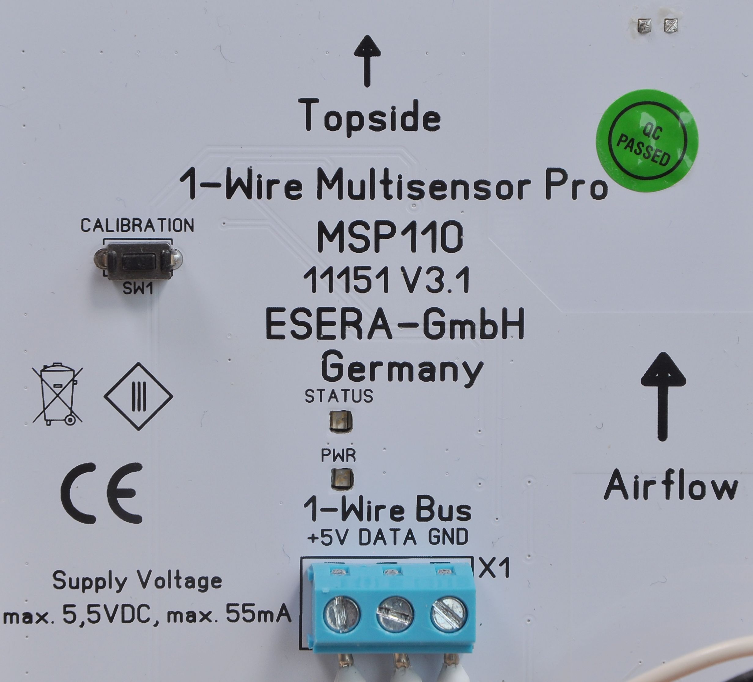 MSP110 1-Wire Multisensor Luftgüte Luftfeuchte und Temperatur Pro I ,KI