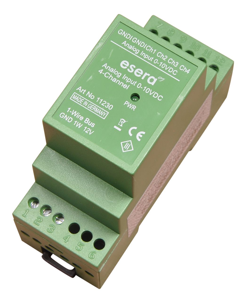 1-Wire Analog input 4-fold 0-10V Iso 1-Wire bus system